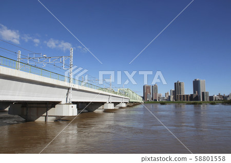 增加了荒川河和JR荒川立交橋（第一個時代的19號颱風） 58801558