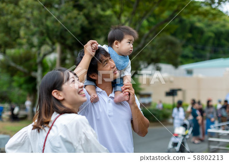 Families taking a walk 58802213