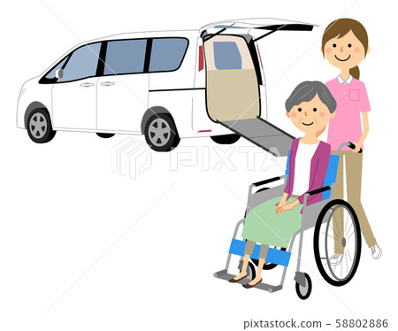 Welfare vehicle elderly and care staff 58802886
