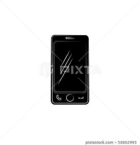 Smartphone icon vector black on white background - Stock Illustration ...