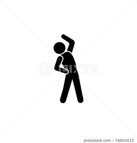 The person is doing exercises icon black on white background The person is doing exercises icon black on white background 58803018