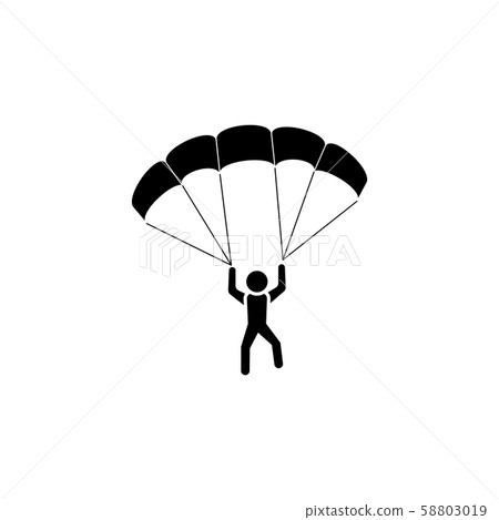 Skydiver icon vector black on white background Skydiver icon vector black on white background 58803019
