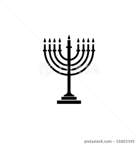 Menorah vector icon black on white background Menorah vector icon black on white background 58803395