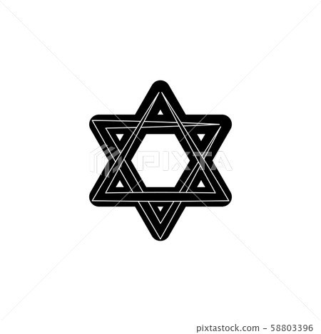 Star of David black on white background Star of David black on white background 58803396