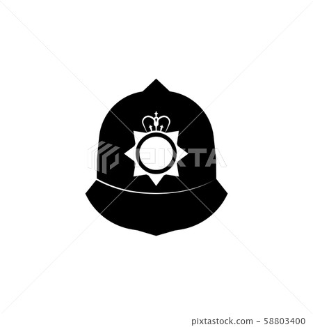 Hat of the Constable black on white background Hat of the Constable black on white background 58803400