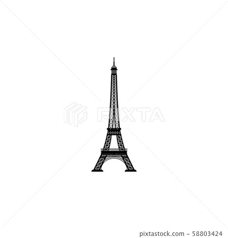 Eiffel Tower vector black on white background Eiffel Tower vector black on white background 58803424