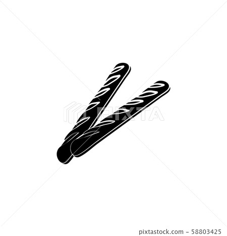 Baguette bread vector black on white background Baguette bread vector black on white background 58803425