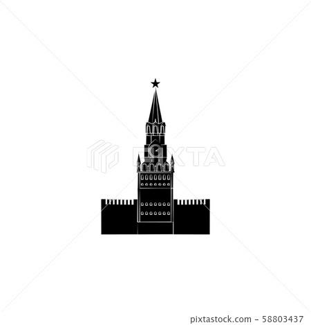 World Attractions. Moscow Kremlin black on white background World Attractions. Moscow Kremlin black on white background 58803437