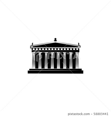 World Attractions. Parthenon black on white... - Stock Illustration ...