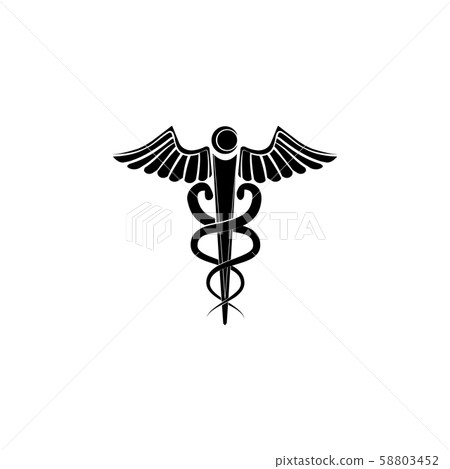 Caduceus icon vector black on white background Caduceus icon vector black on white background 58803452