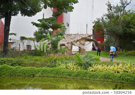 Mallika City R.E. 124 a heritage, retro-city reflecting the real past Siamese lifestyle in Kanchanaburi, Thailand 58804256
