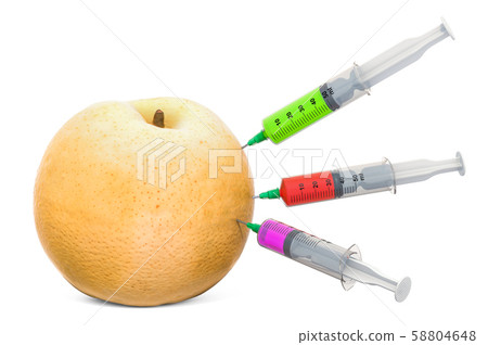 Chinese pear Nashi with a syringes 58804648