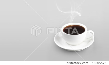 Cup of coffee on color background solid Cup of coffee on color background solid 58805576