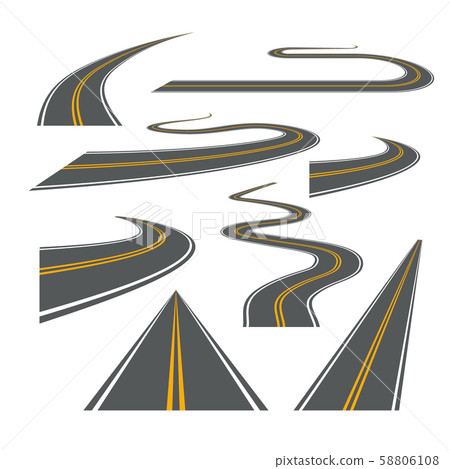 Vector road way winding journey highway... - Stock Illustration ...