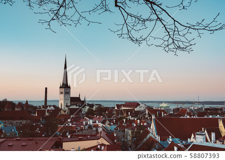 Sunset over Tallinn 58807393