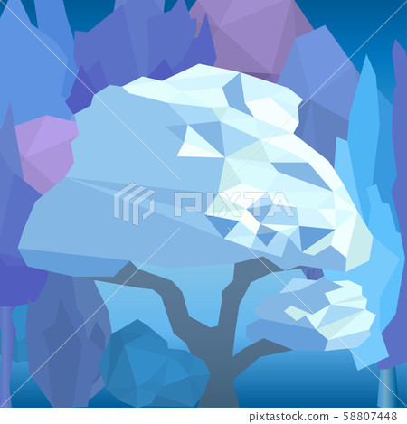 Winter frost tree, stones banner background Winter frost tree, stones banner background 58807448