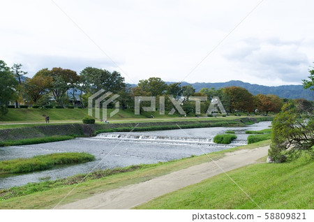 View of Kamogawa River from around Kitaoji Bridge, Kyoto View of Kamogawa River from around Kitaoji Bridge, Kyoto 58809821