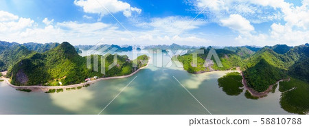 Aerial view of Ha Long from Bay Cat Ba island, 58810788