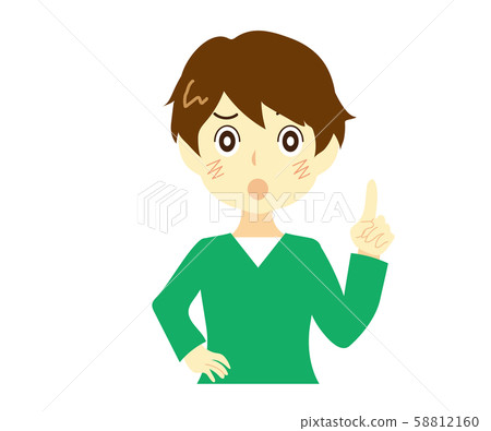 A man who warns and warns while placing his hand on his waist 58812160