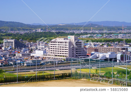 從城堡公園看的會津川市1 從城堡公園看的會津川市1 58815080
