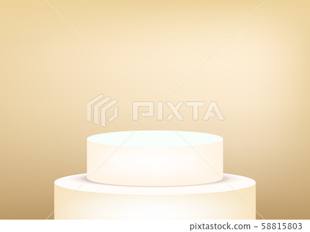 Empty podium studio gold background for product display with copy space. Showroom shoot render. Banner background for advertise product. 58815803