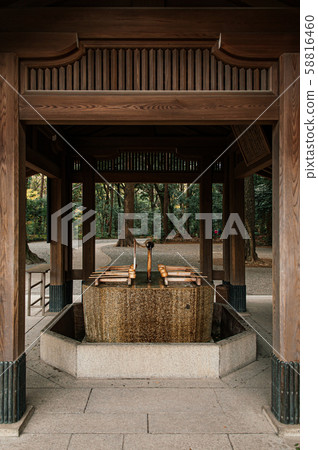 Temizuya or water pavilion of Meiji Jingu Shrine 58816460