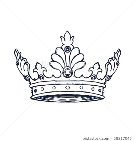 black and white crown drawing