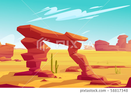 Desert arch on natural landscape background 58817348