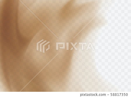 Desert sandstorm, brown dusty cloud on transparent 58817350