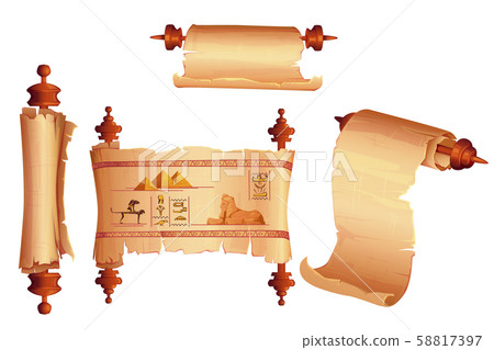 Ancient Egypt papyrus scroll cartoon vector 58817397