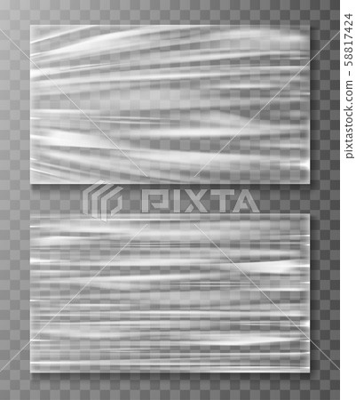 Stretched cellophane banner crumpl folded texture 58817424