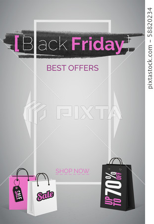 Black friday best offers web banner vector template 58820234