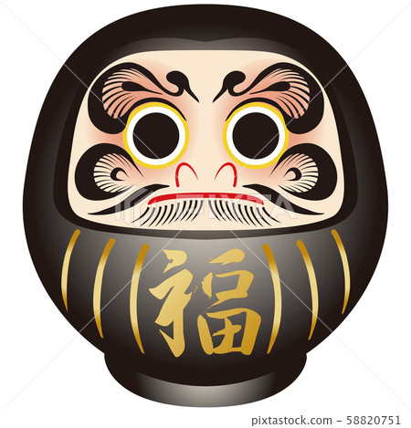 新年賀卡材料達摩黑 58820751