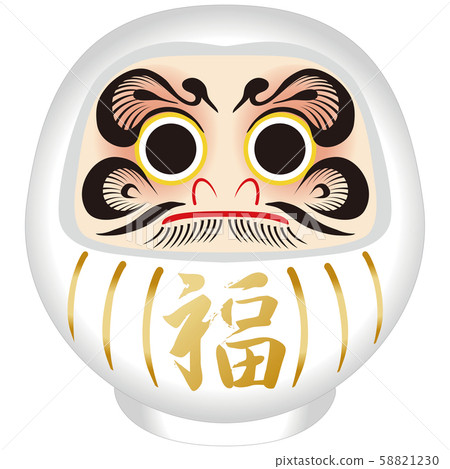 New Year's card material White Daruma 58821230