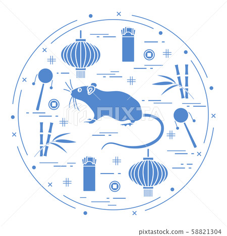 Chinese New Year Rat symbol 2020 calendar Festive Chinese New Year Rat symbol 2020 calendar Festive 58821304