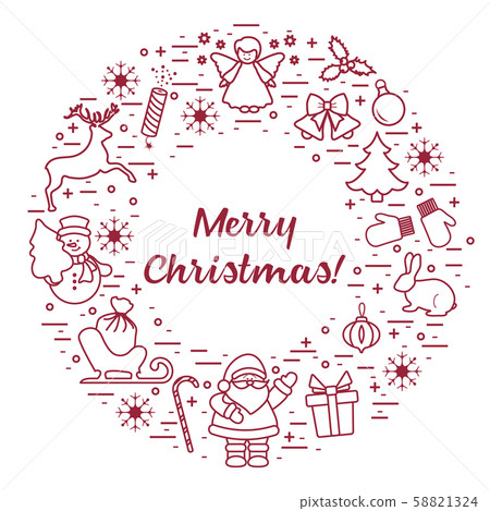 Happy New Year 2020 Merry Christmas Santa Claus 58821324