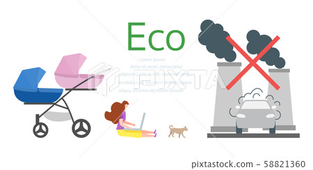 Ecology pollute car plant Environmental pollution 58821360