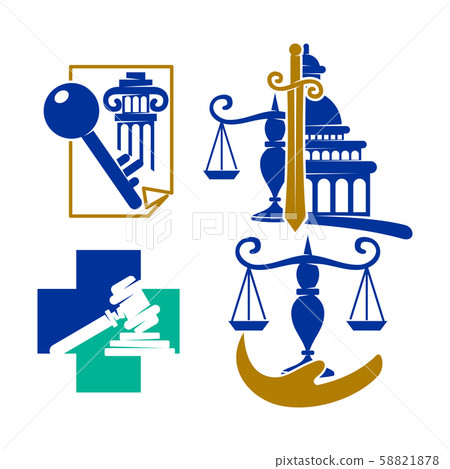 Law Justice Firm logo Cross Balance Design Vector 58821878