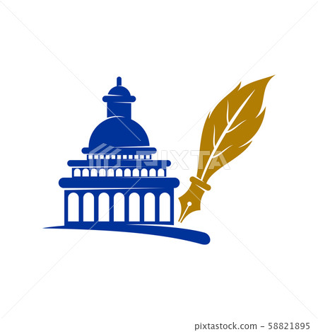 Law Justice Pen feather Court Building Firm logo Law Justice Pen feather Court Building Firm logo 58821895