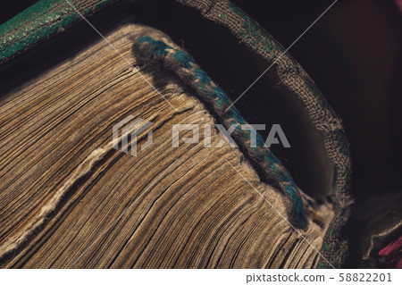 Close up open old page books on a background 58822201