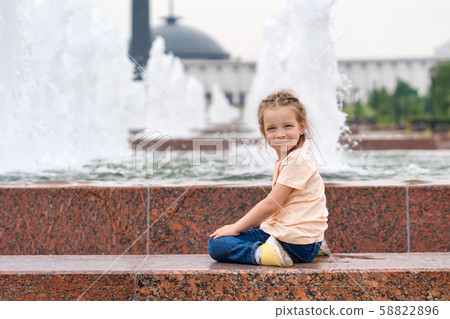 Little girl on a walk Little girl on a walk 58822896