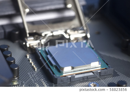 CPU in socket Intel LGA 1151 on motherboard CPU in socket Intel LGA 1151 on motherboard 58823856