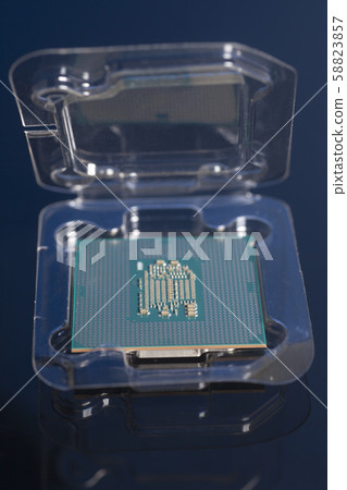 Central processing unit CPU processor microchip on 58823857