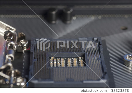 Intel LGA 1151 cpu socket on motherboard Computer Intel LGA 1151 cpu socket on motherboard Computer 58823878