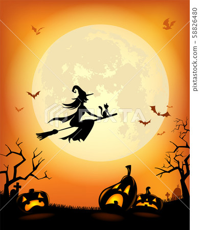 Halloween background with scary pumpkins Halloween background with scary pumpkins 58826480