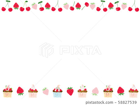 Strawberry, cherry and sweets frame Strawberry, cherry and sweets frame 58827539