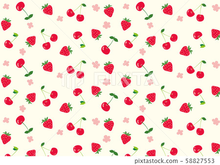 Strawberry, cherry and floret pattern Strawberry, cherry and floret pattern 58827553