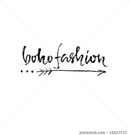 Bohemian style. Dry brush lettering. Vector illustration. 58827573