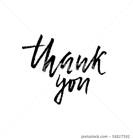 Thank You. Hand Drawn Dry Brush Lettering.... - Stock Illustration ...