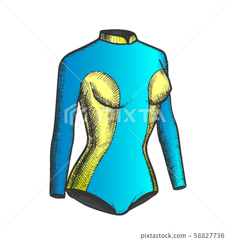 Surfer Swimming Suit For Woman Color Vector 58827736